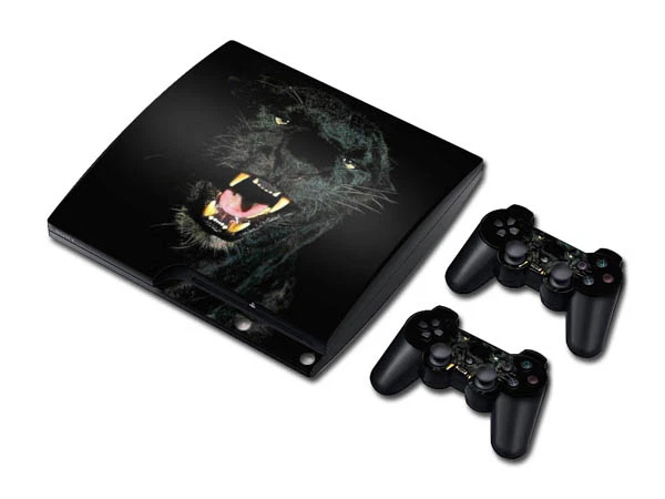 PS3 PLAYSTATION 3 Slim Skin Design Foils Sticker Screen Protector Set - Panther - Image 1 of 1