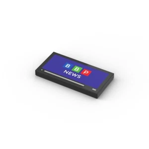 BBP News TV Screen ❤️ 2x4 Custom printed LEGO® tile 87079