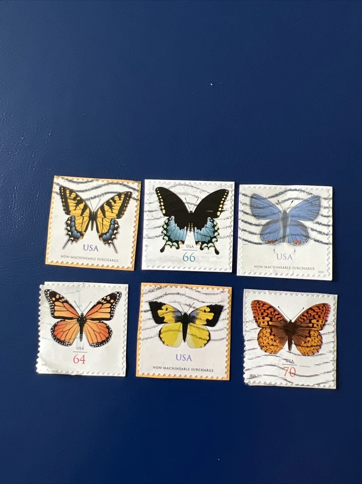 USA Stamps - Butterflies, Used, Lot Of 6 Stamps - Image 1 of 1