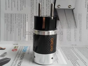1x Connettore Hifi Rodiato EU Schuko AC Spina Alimentazione Maschio Fibra di Carbonio - Foto 1 di 8