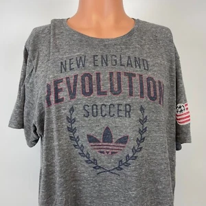 Adidas New England Revolution T Shirt Mens Size XL Grey MLS Soccer Retro - Picture 1 of 5