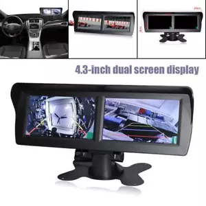 4.3" LCD Monitor+Backup Camera+Bracket Dual Screen Split Display Reverse Image - Picture 1 of 10
