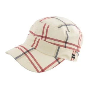 News Boy Cap Craggi Checkered Style Head Hat Womens Mens Vintage Cream & Red - Picture 1 of 2