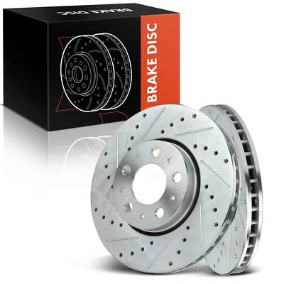 Rotores de freno perforados y ranurados para Volvo S60 01-09 S80 99-06 V70 XC70 03-07 delanteros Foto 1 de 4