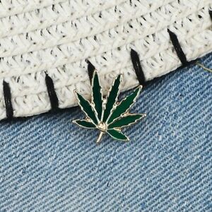 Marijuana Tree Leaf Enamel Green Leaves Brooch Lapel Pin Jewelry Gift Unisex 
