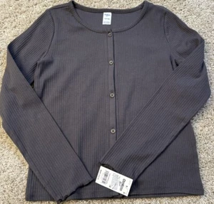OSHKOSH B'GOSH Kids Girls Size 14 Long Sleeved Lightweight Cardigan Gray New NWT - Picture 1 of 5