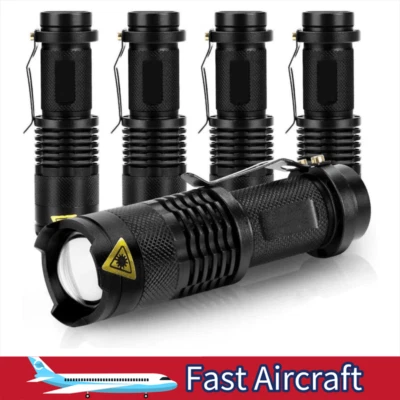 LED Torch Mini Flashlight 5 .Packs Super Bright 350Lumens 3  Modes Zoomable AA+ - image 1 of 4