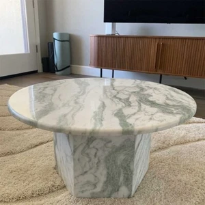 Onyx Marble Coffee Table, Living Room Marble Table With Marble Stand, Side Table - Picture 1 of 3