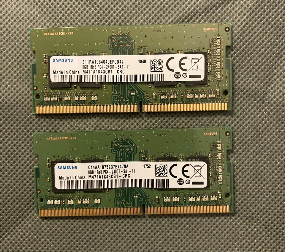 Samsung 16GB 2X8GB DDR4 PC4-17200 PC4-2133 260-pin SO-DIMM Laptop Ram memory - Image 1 of 1