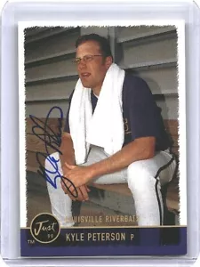 Kyle Peterson Signed In Person Auto 1999 Just #123 Brewers Louisville Riverbats - Picture 1 of 2