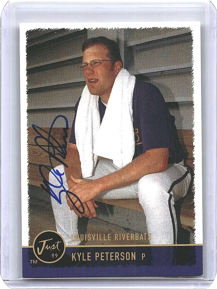Kyle Peterson Signed In Person Auto 1999 Just #123 Brewers Louisville Riverbats - Image 1 of 2