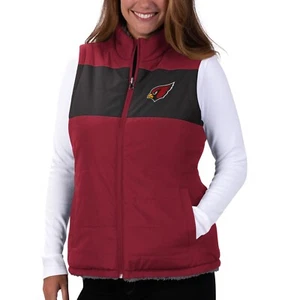 NFL Arizona Cardinals Women's Size 4XL Insulated Reversible Vest, Sherpa Jacket - Picture 1 of 5