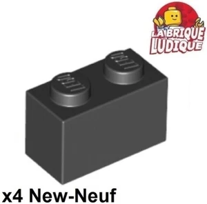 LEGO 4x Mattoncini Brick 1x2 2x1 Nera/Black 3004 Nuovo - Imagen 1 de 1
