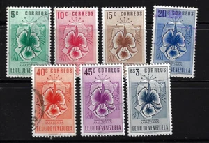 Venezuela: 1951; Amazonas, Scott 590-596, only postage, Orchids, used, EBAM079 - Picture 1 of 2
