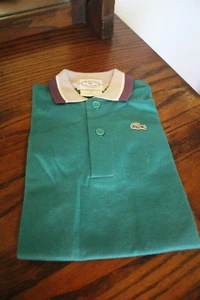 Vintage Lacoste Poloshirt Jungen Shirt Größe 5 oder 6 grün lila grau - Bild 1 von 16