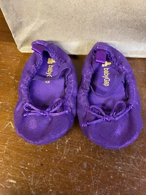 Pisos de ballet morados Baby Gap Mary Jane niño pequeño talla 3-6 meses Foto 1 de 3