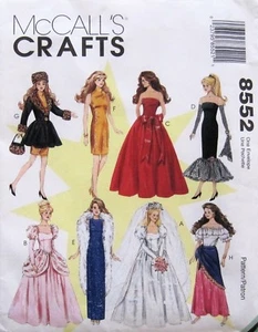 UNCUT - Vintage 90er-BARBlE 11-1/2" PUPPENKLEIDUNG McCall's Handwerk Schnittmuster 8552 - Bild 1 von 3