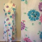 Vintage 80s Floral Summer Dress Size 12 Fitted Summer Sleeveless