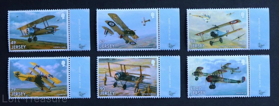 Jersey Stamps "The Great War-100 Years-War in the Air" MNH Selv 6V Mint Set 2017 - Image 1 of 1