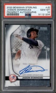 2020 Bowman Sterling Prospect Autograph Jasson Dominguez Auto PSA 10