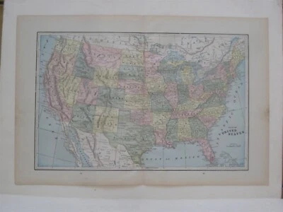 Mapa original de agencias indias de fuertes militares de 1893 ESTADOS UNIDOS Territorio de Oklahoma Foto 1 de 4