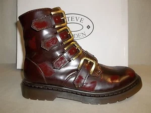 Steve Madden Sze 6.5 M MCBETH Wine Splashes Fashion Ankle Boots New Womens Shoes - Picture 1 of 10
