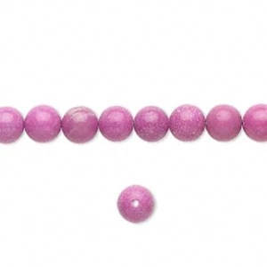 1 Strand Chalk Turquoise Fuchsia Pink 3mm Round Beads * - Picture 1 of 2