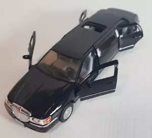 Kinsmart 1999 Lincoln Town Car Stretch Limousine Limo 1:38 Diecast Model Black - Picture 1 of 11