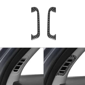 For Dodge Durango 2014-2020 Carbon Fiber Front Door Defogger Vent Cover Trim 2x - Picture 1 of 11