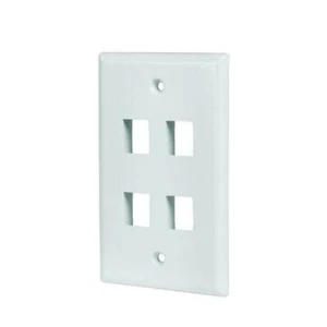 Paquete de 5 placas de pared eléctricas comerciales de 4 puertos blancas 5004-WH - Imagen 1 de 1