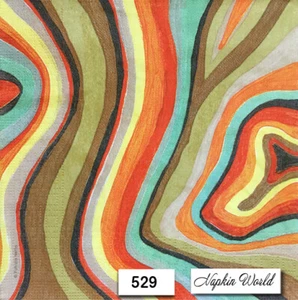 (529) DOS servilletas individuales de papel para almuerzo decoupage - DISEÑO COLORIDO A RAYAS - Imagen 1 de 3