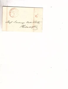 Stamp less cover Red CDS & 5 cent fee Cancel Providence to Philadelphia (mb17 - Picture 1 of 2