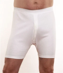 3/6/12 x Herren weiß Verriegelung 100 % Baumwolle Shorts Unterwäsche (Made in UK) - Bild 1 von 1
