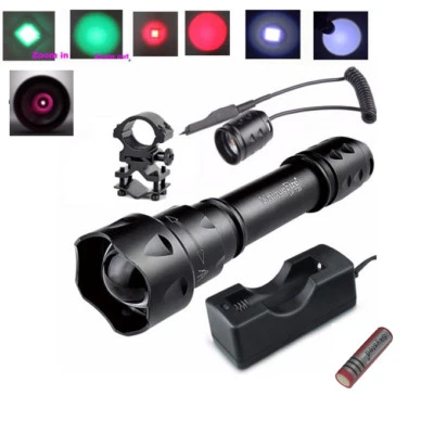 UF-T20 Zoomable Single Mode White Green Red LED Camping Hunting Flashlight - Image 1 of 4