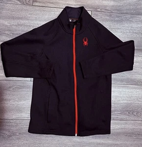 Spyder Black Zip Up Fleece Soft Shell ski Snow Coat Jacket Youth Large (14-16) - Picture 1 of 3