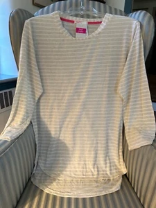 NWTS!!   FRESH PRODUCE  OATMEAL BEIGE MARINER STRIPE KNIT TOP   (XL) - Picture 1 of 3