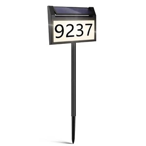 Address Sign Solar House Numbers for Outside Modern Plaque Waterproof House N... - Picture 1 of 7