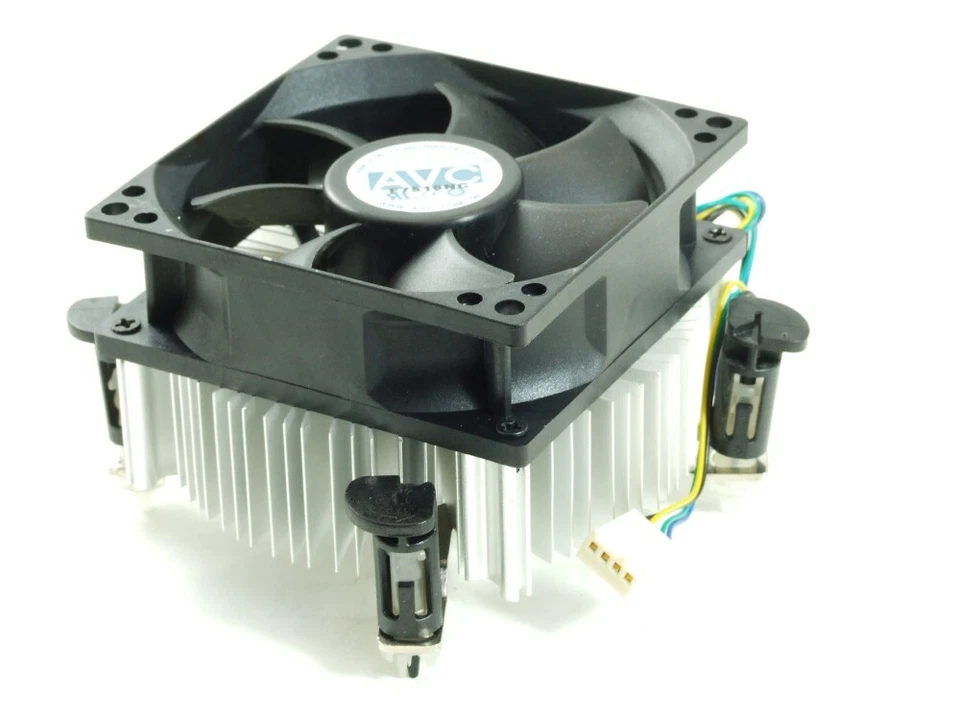 AVC Socket Sockel LGA 775 T 4-Pin Processor Cooler Aluminium Kühlkörper Fan 7cm - Bild 1 von 1