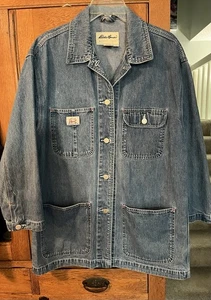 Eddie Bauer Women’s Classic Heavy Denim Barn Coat/Jacket Vintage Size S/P - Picture 1 of 9