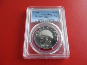 * DDR 20 Mark 1968 PCGS MS64 * Silber * Karl Marx (KOM)(3) - Bild 1 von 4