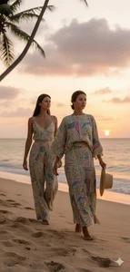 Faux Linen Digital Print Fabric – Soft Linen Look Material for Sewing & Crafts - Picture 1 of 6