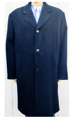 Casaco de lã masculino vintage Irvine Park longo preto jaqueta de inverno tamanho G GG - Imagem 1 de 4