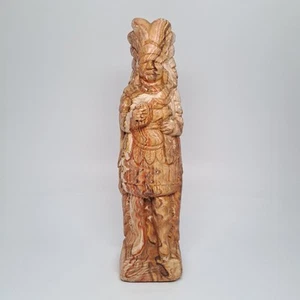 Vintage Native American Indian Chief Mission Swirl Clay Figurine 10 3/4" - Picture 1 of 19