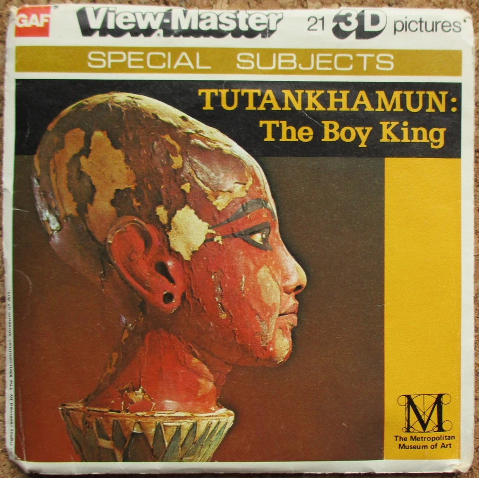 3 VIEW-MASTER 3D BILDSCHEIBEN - TUTANKHAMUN: THE BOY KING + BOOKLET - Bild 1 von 4