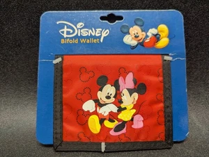 Cartera Disney Mickey & Minnie Mouse roja/negra plegable para dinero de almuerzo, asignación - Imagen 1 de 2