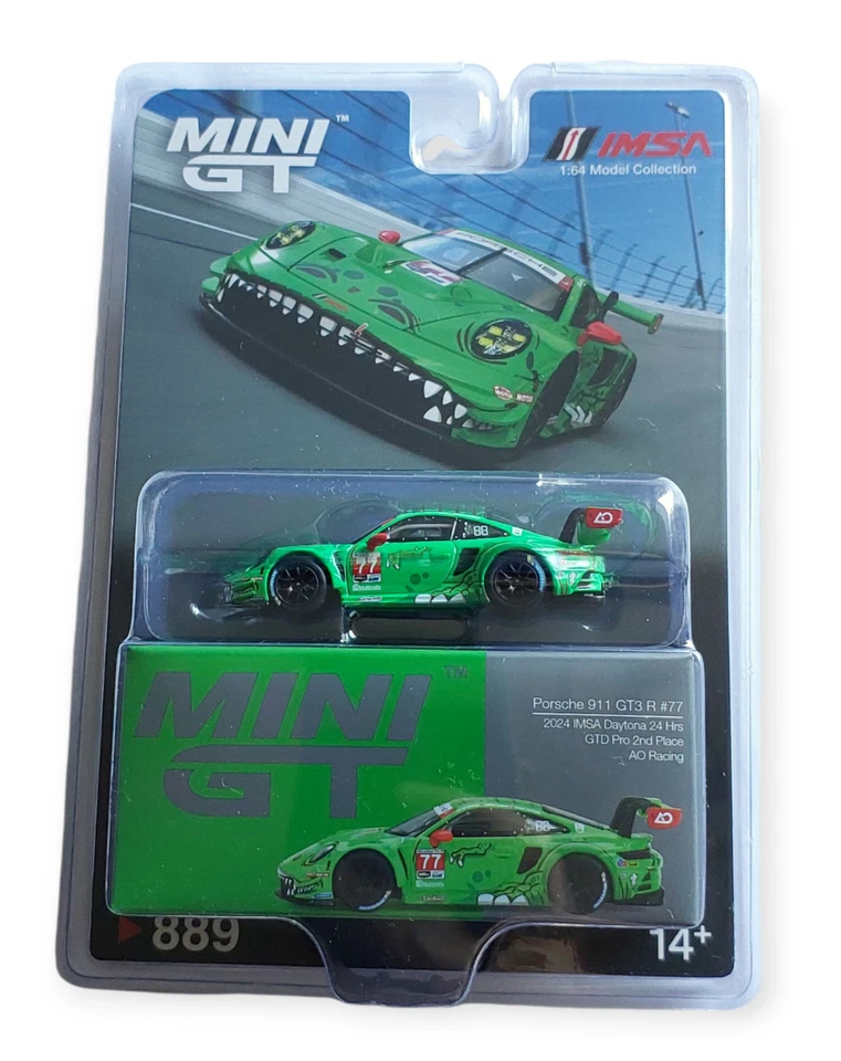TSM Mini GT 889 Porsche 911 GT3 R #77 AO Racing 2024 IMSA Daytona Roxy Blister - Image 1 of 1