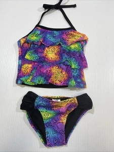 Breaking Waves Girls Toddler Tie Dye Tankini 2Pc Swimsuit Set 4 - Picture 1 of 8
