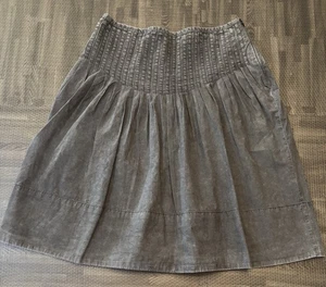 Free People gewaschen anthrazitschwarzer Peyton Biesen Falten Midirock Damengröße 8 - Bild 1 von 11