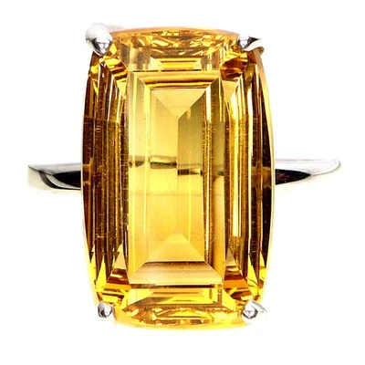 Anillo de plata de ley 925 antiguo citrino 14ct hecho a mano piedras preciosas joyería talla 7 Foto 1 de 4