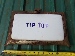 Antigua estufa de leña "TIP TOP" calentador horno puerta porcelana y hierro fundido - Imagen 1 de 2